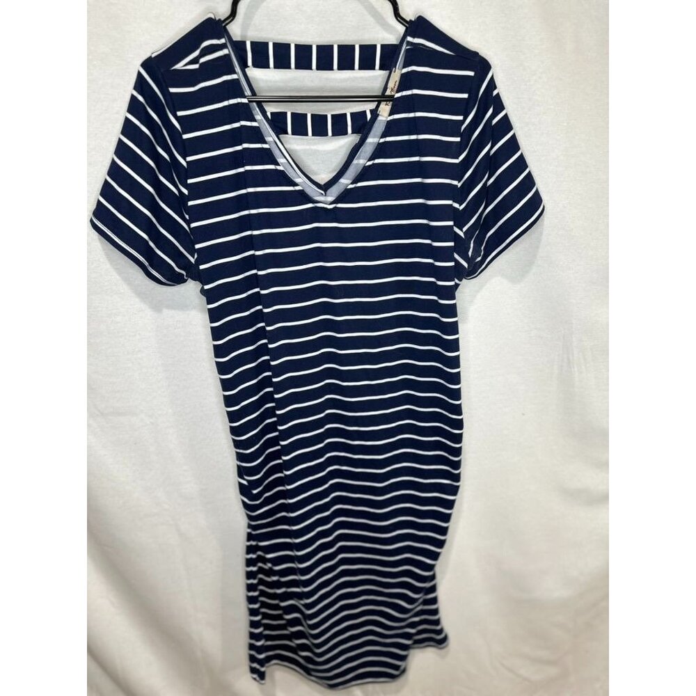 Stitch Fix Navy/White Striped Bodycon Dress-no size (XL/XXL)